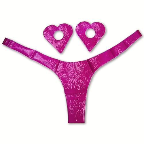 HOT FLOWERS Karamela Essbare Unterwäsche für Frauen, Süßigkeiten-Dessous-Set, herzförmige Brustwarzenabdeckungen und Höschen zum Binden an der...