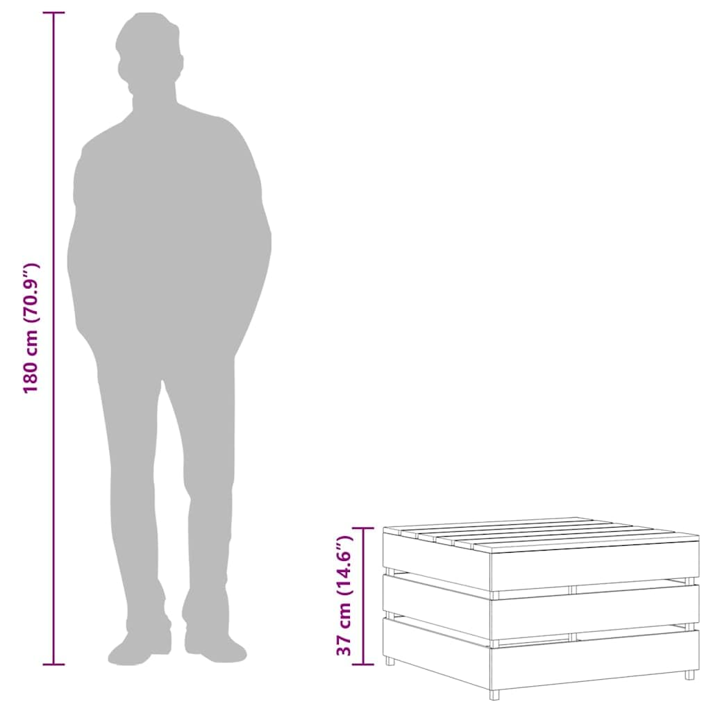 vidaXL 2X Bois de Pin Imprégné Tables Palette de Jardin Repose-Pieds de Patio Meubles de Terrasse Meubles de Jardin Tabourets d'Extérieur