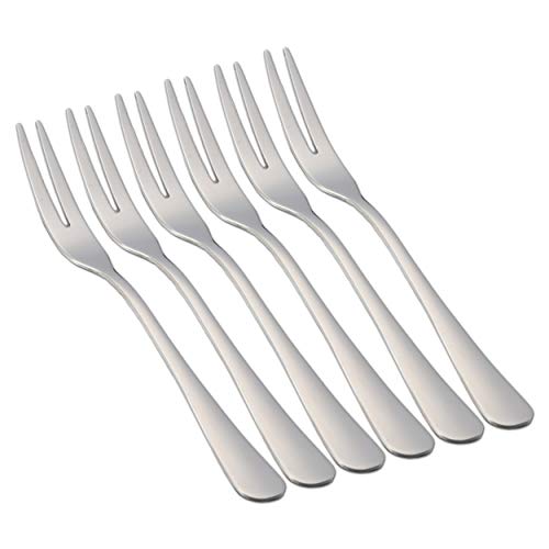6 Fourchettes à Apéritif, Fourchettes à Cocktail, Fourchette à Dessert, Fourchettes à Fruits, 15x1,35 cm en Acier Inoxydable 18/0 Design Simple et Élégant