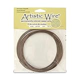 Artistic Wire, 16 Gauge / 1.3 mm Tarnish Resistant Colored Copper Craft Wire, Antique Brass Color, 25 ft / 7.6 m