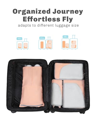 Image of 4 Set Compression Packing Cubes for Suitcases,Luggage,Travel Bag Organizer