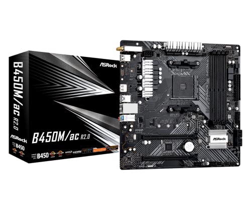Image of ASRock B450M /AC R2.0 AM4 AMD Promontory B450 SATA 6Gb /s Micro ATX AMD Motherboard