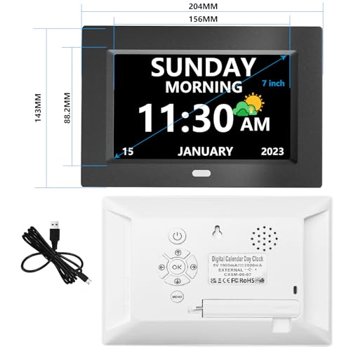Mrchydz MRCHYDZ003A 7 Inch Clock With Day And Date thumb #1
