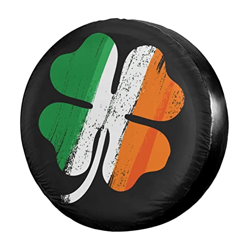 Foruidea Irish Shamrock Spare Tire Cover Dust-Proof Wheel Tire Cover Fit Trailer, RV, SUV and Many Vehicle 17 Inch