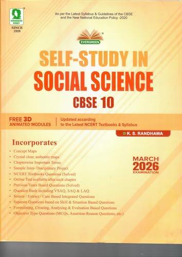 Image of Evergreen Self-Study in Social Science for CBSE Class 10, 2026