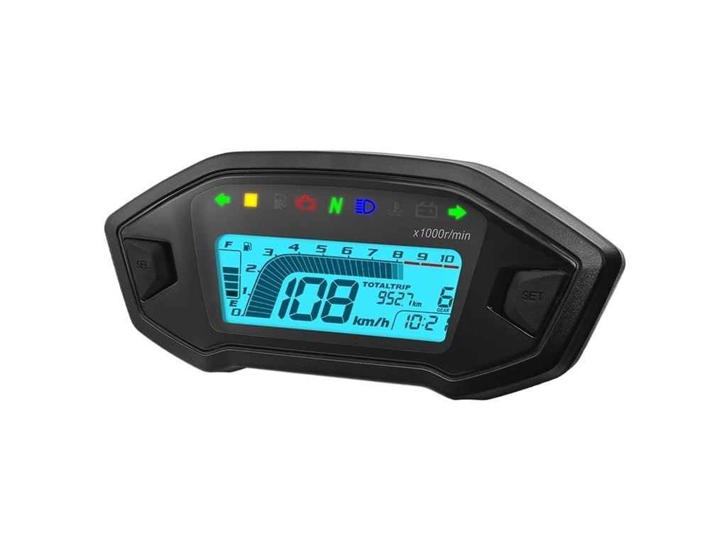 Velocímetro Digital para motocicleta, 0-13000 RPM, 7 colores | Tacómetro digital HD para motocicleta, 0-13000 RPM, 7 colores, retroiluminación, tablero con sensor, odómetro universal para