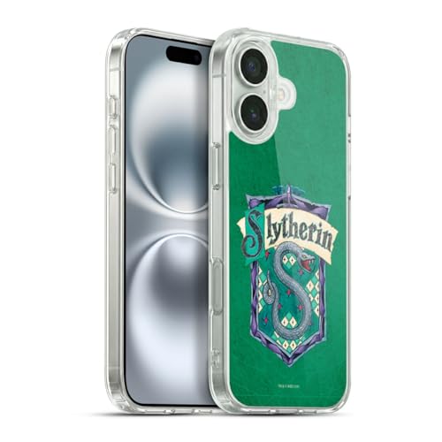 Head Case Designs Officially Licensed Harry Potter Slytherin Crest Sorcerer's Stone I Gel Case [Military Grade Protection] Compatible with Apple iPhone 16 Plus and Compatible with MagSafe