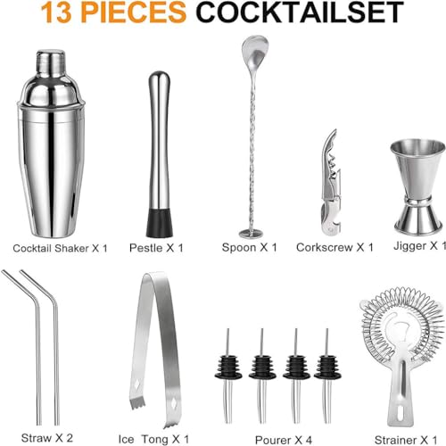 Coctelera de acero inoxidable set 13 piezas 750 ml miniatura 3
