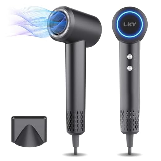 LKV Asciugacapelli Ionico Phone per Capelli Professionale ioni 1500W AC motore professionale,Leggero e Potente，3 livelli di riscaldamento e 2 di ventola, Fono Capelli Ionico portatile