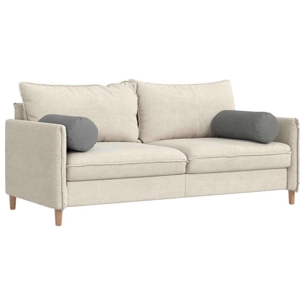 2 cuscini traversini, colore grigio scuro, diametro 25 x 70 cm, morbido tessuto in microfibra con imbottitura in poliestere, sfoderabili per divano, letto, sedia