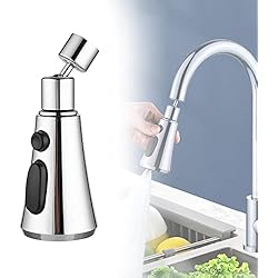 Rociador Para Fregadero Snowtain Cocina Grifos 3 Modos Cabezal Recambio Grifo Cocina 360° giratorio fregadero grifo Aireador Cabezal de Rociador para Fregadero para grifo para Grifo de Cocina Fregadero(con interfaz de cobre)