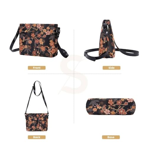 Signare Tapestry Crossbody Bag Small Shoulder Bag for Women with Garden Flower and Creature2