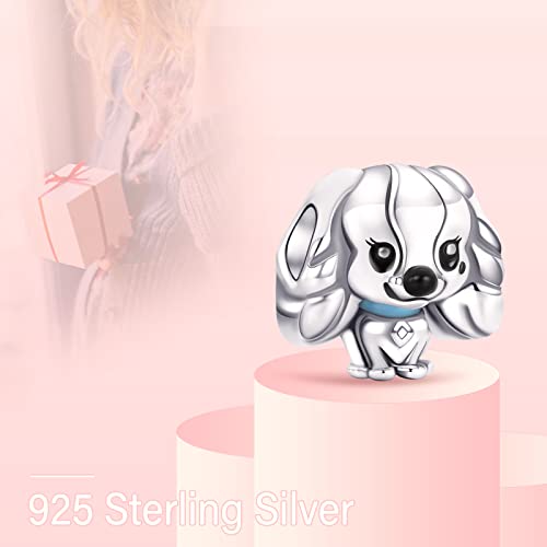 Lady And The Tramp Charms 925 Sterling Silver Lovely Dog with Enamel for Bracelets2