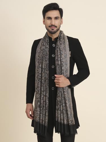Image of Zamour Faux Pashmina Soft Jamawar Woven Jacquard Shawl for Men