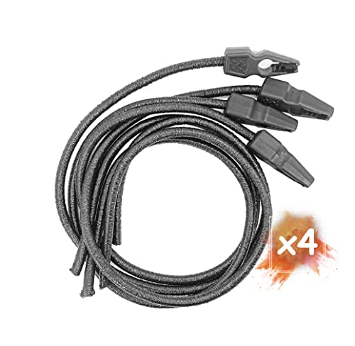 MAGMA 4 Tensores Elásticos Ajustables de Cierre Rápido para Lonas de Piscina 75cm, 8mm diámetro, Cuerda Elastica Sujetar...