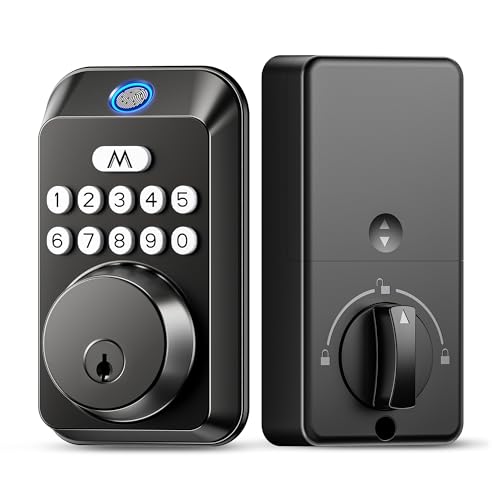 Fingerprint Door Lock - Keyless Entry Door Lock, Electronic Keypad Deadbolt, Smart Locks for Front Door - Auto Locking, Biometric,One-time Codes,Easy to Install (Matte Black)