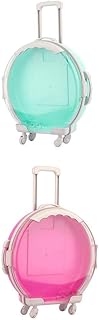 ATORSE 2 Pieces Cute Doll Suitcase Travel Luggage fit for 18 inch Girl Doll Kids