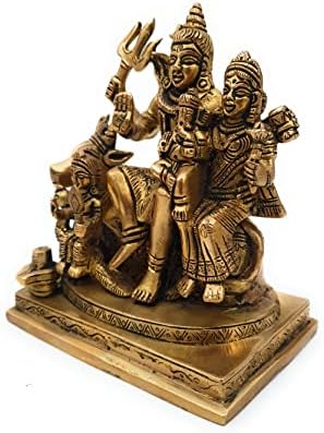 MohanJodero Elegant Cold Cast Bronze Lord Shiva Sitting on Nandi Statue