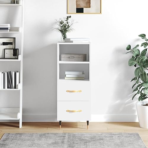 Lalfkkii Aparador tipo buffet de diseño sencillo y práctico para salones, dormitorios u oficinas, decoración de interiores, armario de almacenamiento, mueble de entrada, color blanco, 34,5 x 34 x 90