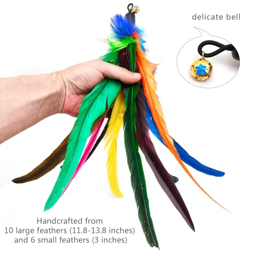 Miwoowim Cat Toy 2Pcs Ultra-Long Cat Teaser(50"+38")+9Pcs Da Bird Feather Refills,Cat Fishing Pole Toy,Interactive Cat Toys -Retractable Cat Wand Toy And Feather Toys Refills For Indoor Cats thumb #4