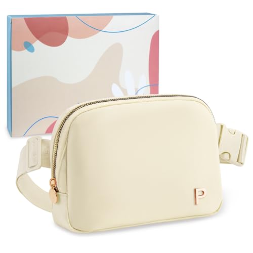 COSHAYSOO Personalized Easter Birthday Gifts for Teen Girls 11 12 13 14 15 16 17 18 Year Old, Teenager Girl Purses Crossbody Initial Fanny Pack Belt Bag Cute Teenage Girly Cream Letter P