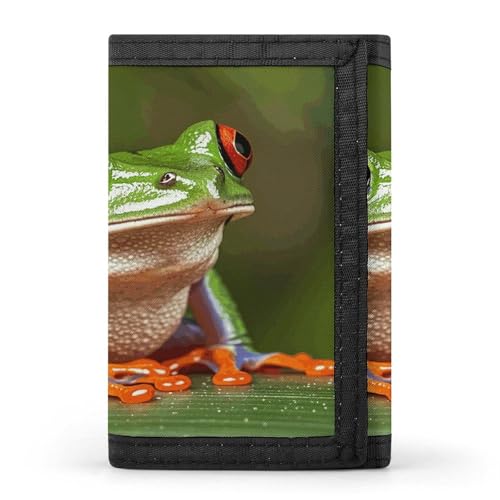Portefeuille de voyage grenouille aux yeux rouges élégant et robuste