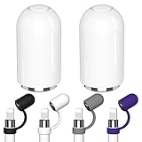 MACLE Apple Pencil交換用キャップ 6点セット アップルペンシル キャップ 第1世代 シリコンキャップ 紛失防止 タッチペン 充電端子用キャップ交換 マグネット式キャップ カバー 可愛い 純正と同じ磁力 iPad Pro/iPad 10世代 9 8 7 6 Air 3 Mini 5 タッチペン用キャップ予備 黒+白+灰+紫色