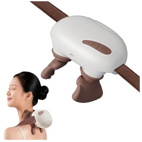 Masajeador de cuello de simulación de mano real con diseño de amasado 4d, masajeador de cuello inalámbrico y portátil para aliviar el dolor de espalda