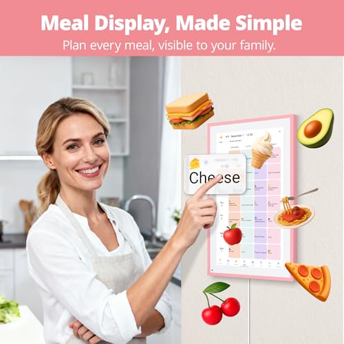 Image of Dragon Touch 15.6 inch Digital Calendar & Chore Chart - Interactive Touchscreen Smart Family Planner,Digital Picture Frame for Mom, Women, Christmas & Weddings Pink