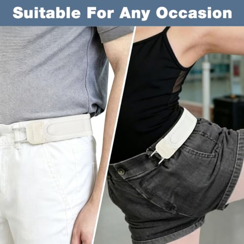 Image of GUSTAVE Buckleless Belt Hook Tactical Metal Hook Elastic Belt Unisex Buckle-Less Invisible Waist Belts for Work & Edc