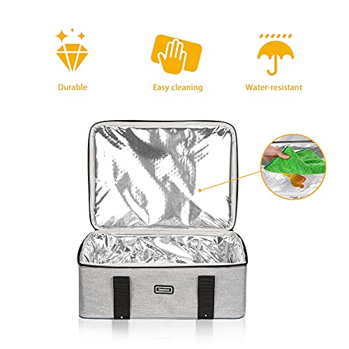 Isulated Lunch Bag Insulated Casserole Carrier For Picnic Potluck Beach Day Trip Camping Hiking Cooler Bag Gray Tote #TOP4