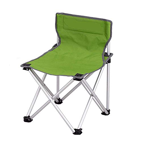 XUE Portable backrest Folding Chair Aluminum Double-Layer Cushion Camping Fishing Chair Beach Chair Deck Chair (Load bearing120 kg),Green