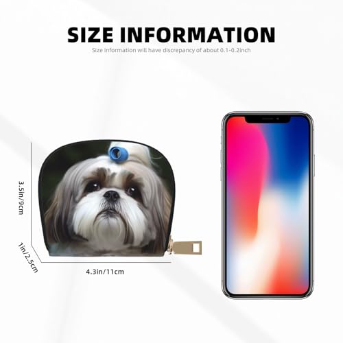 Shih Tzu Dog Credit Card Holder Wallet, Leather Zipper Card Wallet For Women Ladies Rfid Blocking Card Case Small Coin Purse Accordion Wallet Gift2
