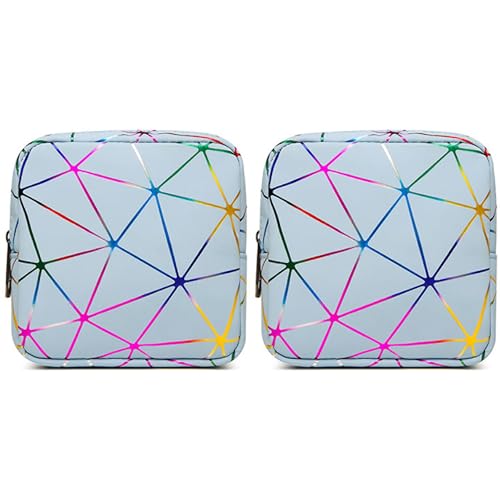 TUOJINRUIDA 2 bolsas de almacenamiento para compresas sanitarias con patrones geométricos, bolsas de almacenamiento portátiles de poliuretano para mujeres, ideales para adolescentes, mujeres y mujeres TUOJINRUIDA 2 bolsas de almacenamiento para compresas sanitarias con patrones geométricos, bolsas de almacenamiento portátiles de poliuretano para mujeres, ideales para adolescentes, mujeres y mujeres