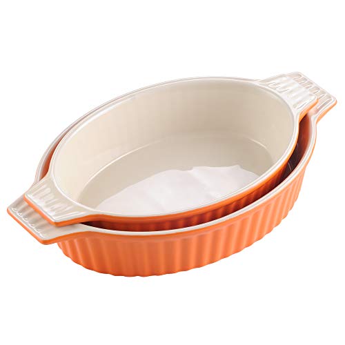 MALACASA, Series Bake, Oval Baking Dish Set of 2 (12.75