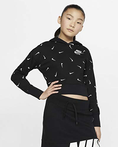 Nike NSW Crop Aop Hoodie Violet Star/Orange Chalk/White XS