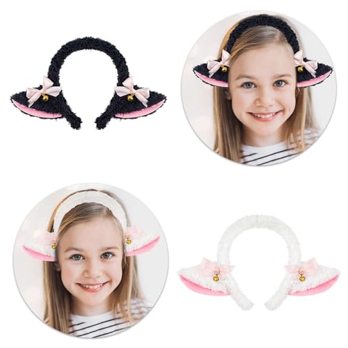 Schaf, Tierkostüm, Zubehör, Stirnband, Schwanz, Rock, Halloween, Lamm, Outfit für Damen, Mädchen, Halloween, Cosplay, niedliches Schaf-Stirnband, Schwarze Ohren ohneB, One size