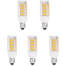 DE11-45S-WW Dimmable Mini Candelabra E11 Base T4 JD 120V LED Halogen Replacement Bulb, 3.5W, 35W Equivalent, Warm White 3000K, 5-Pack