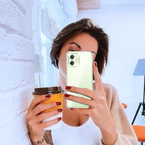 Image of Lustree Motorola G54 / G64 Back Cover Transparent Case | Clear TPU Shockproof Case with Four Corner Protection & Raised Camera Guard | Slim Protective Cover for Moto G54 / G64