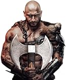 MDM-Ax106 24'' Double Headed Axe | Double Sided Axe Custom Gift High Carbon Steel Viking Axe with Rose Wood Shaft, Double Edge Axe - Christmas Gift