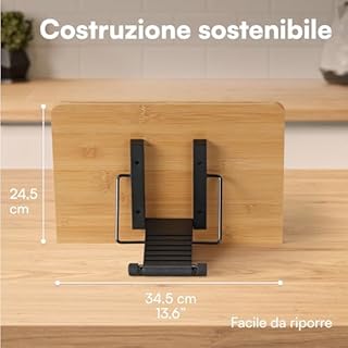H&S Leggio da Tavolo per Libri in Legno Bambù - Porta Libri Scrivania - Reggi Libro - Book Holder - Supporto per la Lettura - Poggia Libro per Leggere - per Studio Spartiti Tablet