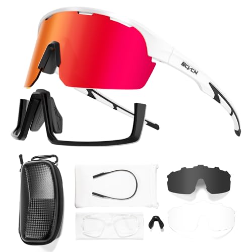 SCVCN Cycling Glasses Men Women Mountain Bike Sunglasses Polarized Sports MTB Triathlon Bicycle Running Golf