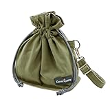 Nature Collection Bag for Rock,Leaf, Pine Cones, Beach Glass, Kids, Teens & Women Canvas Crossbody Treasure Hunting Bag with Drawstring Closure,Sand-Sifting Mesh Bottom & 2 Compartments Army Green