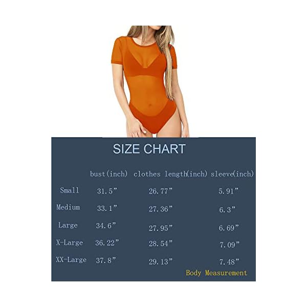 CLOZOZ-Womens-Scoop-Neck-Basic-T-Shirts-Leotard-Bodysuits CLOZOZ Women's Scoop Neck Basic T Shirts Leotard Bodysuits (meshorange, Medium)