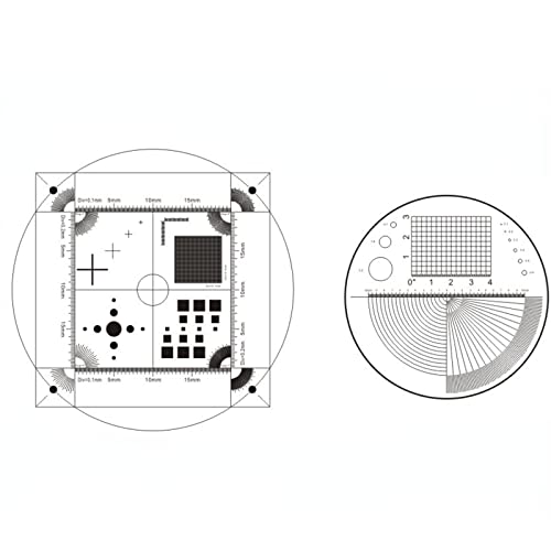 2PCS Ruler for Microscope, Micrometer Calibration Slide Line Width Particle Diameter Measurement Tool High Precision Film Point Gauge Reticle Stereo Microscope Calibration Grid Camera Calibration