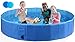 Pecute Piscina Perros y Gatos Bañera Plegable PVC Antideslizante y Resistente al Desgaste,Regalo: Adaptador de Salida de Agua, Adecuado para Interior Exterior al Aire(XL:160cm*30cm)
