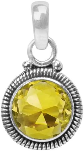 Avicrafts Gemstone 925 Sterling Silver Pendant Necklace For Women Girls- Natural Gemstone Solitaire Handmade Pendant - Image 2
