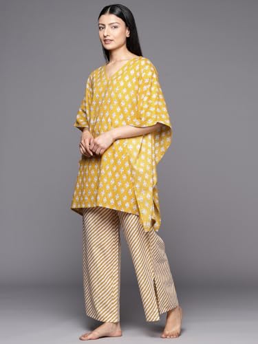 Image of Libas Womens Printed Cotton Night Suit Set for Women | Sleep wear