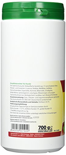 cdVet Naturprodukte Fit-BARF Bio-Wiese 700 g - Hunde - Bio-Kräuter-Kombination - Quelle für Mineralien, Vitamine und Spurenelemente - Basen-Regulation - Vitamine - Rohfütterung - BARFEN -