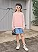 Haloumoning Girls Sequin Sweatshirt Kids Sparkle Long Sleeve Pullover Tops Fall Fashion Clothes 5-14 Years Pink